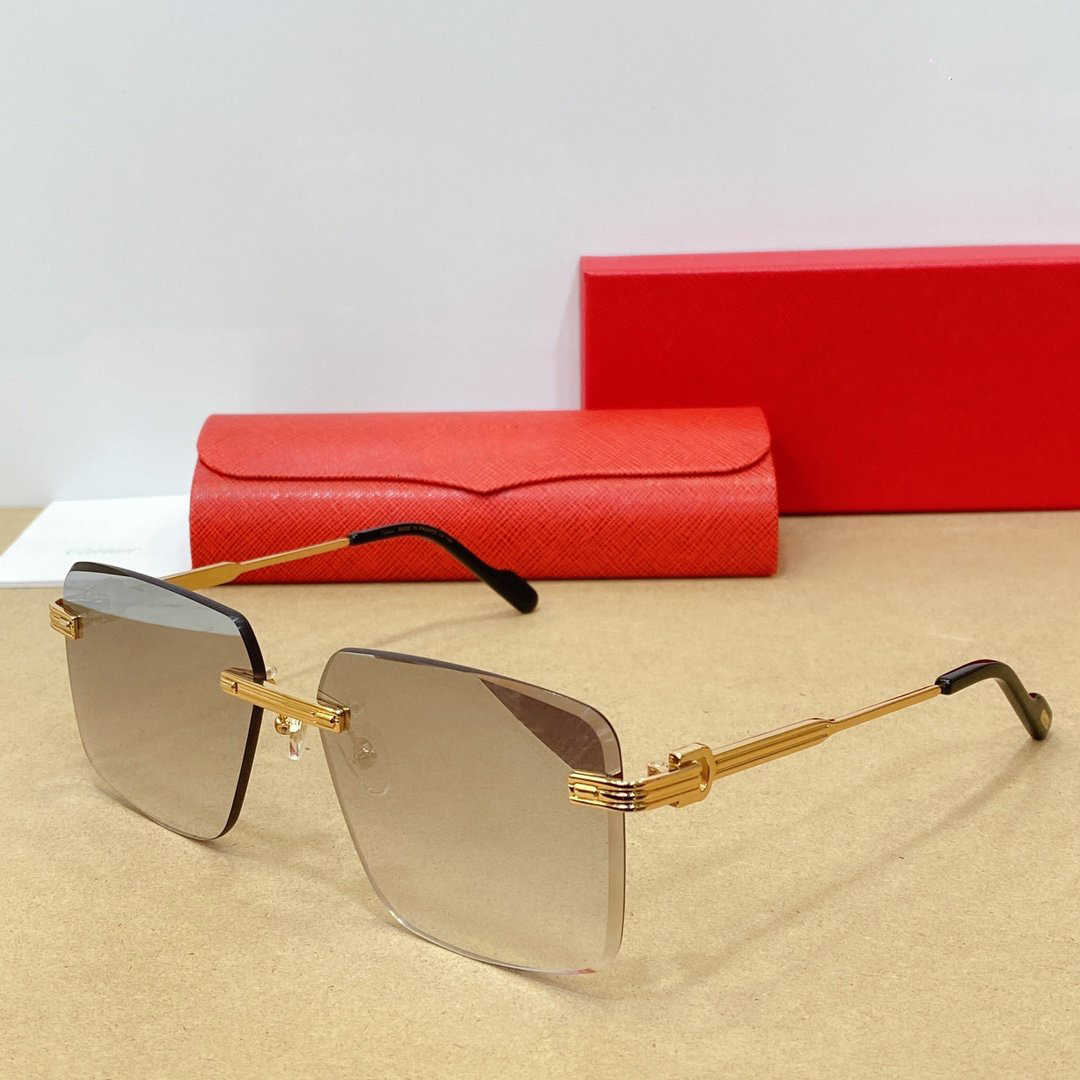 

sunglasses Sun Glasses Sunglasses Designer Woman Business Casual Mens Sunglasse Vachette Clasp Design Leopard Rimless Gold Women Luxury Sunglass Man KBGP