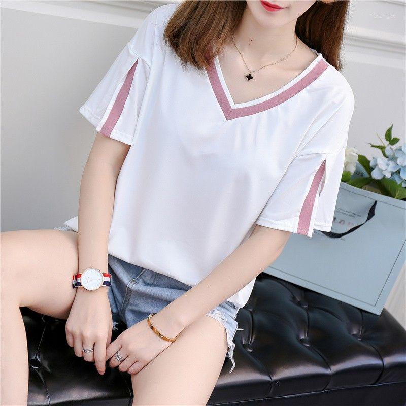 

Women's T Shirts Loose Oversized T-Shirt All-Match Fashion Woman Blouses 2022 Summer Clothes For Women Short Sleeve T-Shirts Chic School, Black