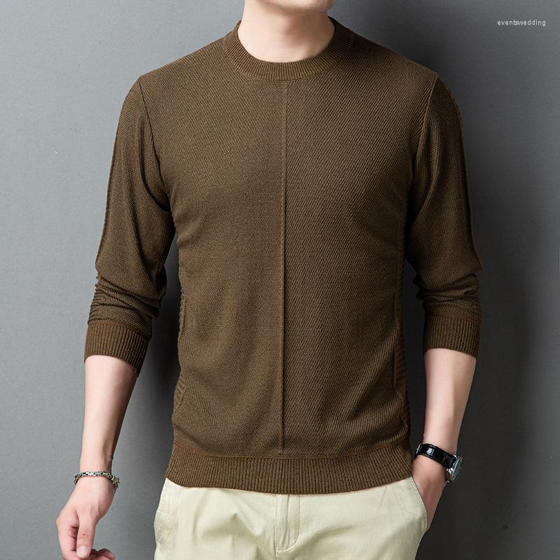 

Men's Vests Foreign Trade Spring And Autumn Wear Round Neck Solid Color Pattern Sweater Long Sleeve T-shirt Bottomed Shirt, Black