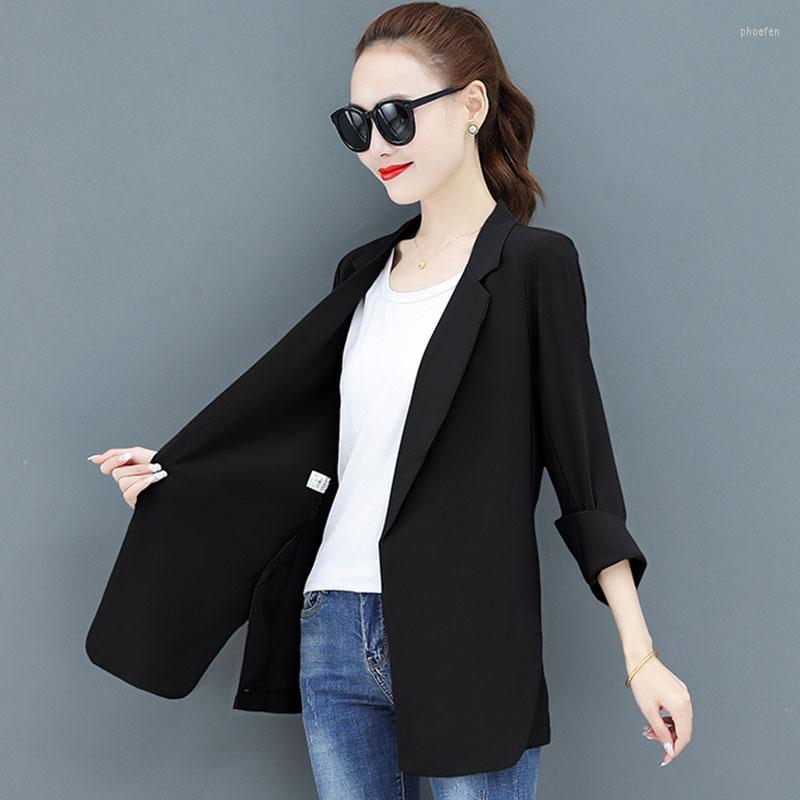 

Women' Suits 2022 Spring Summer Blazers Coats Women Suit Plus Size Chiffon Jacket Casual Thin Tops Female Slim Windbreaker Outerwear, Grey