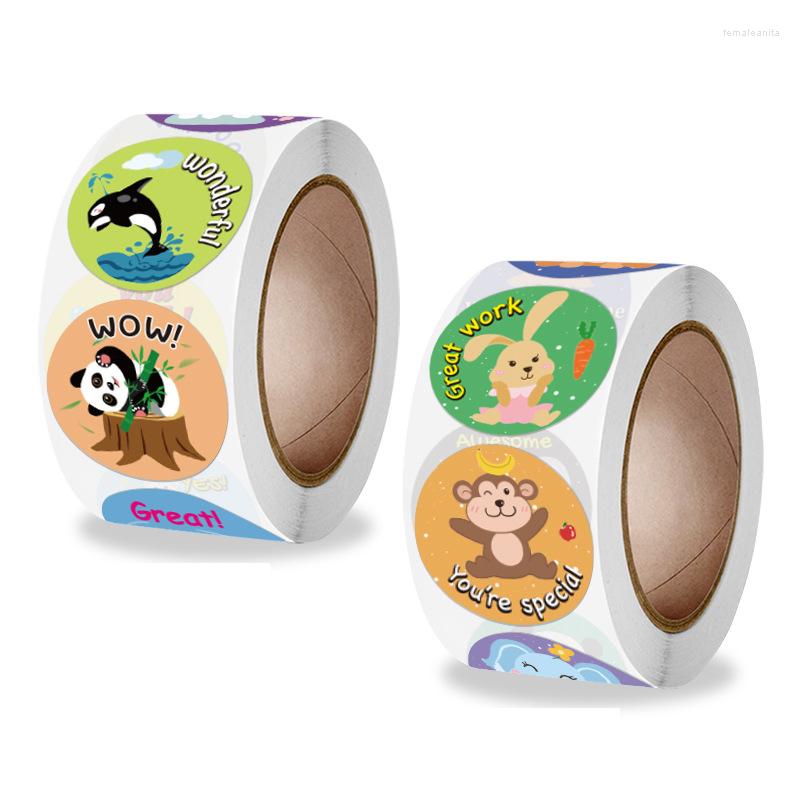

Jewelry Pouches 25mm Animal Stickers Award Encouragement Labels Well Done Great Wonderful Cartoons Stationary Decoration Crafts