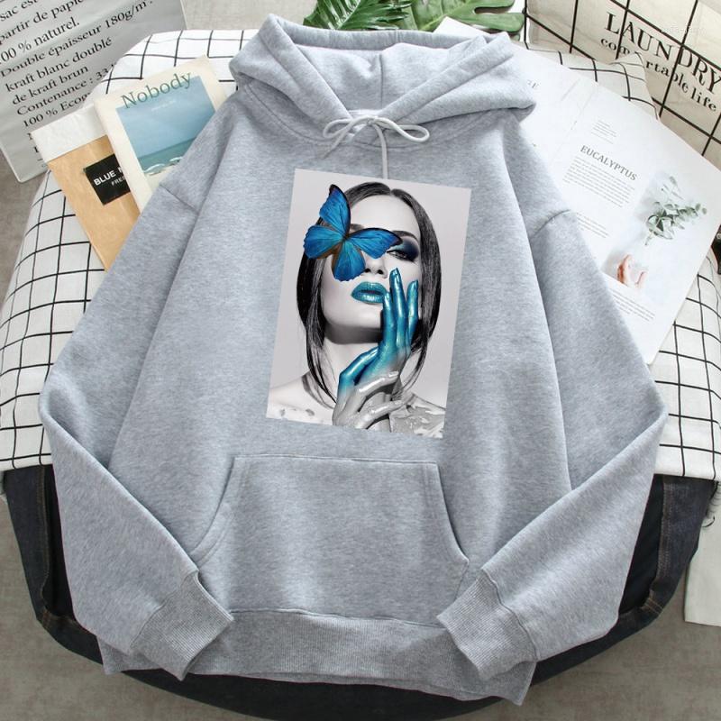 

Women's Hoodies Moletom Feminino Com Capuz Estampa De Borboleta Casual Desenho Animado Para Homens Hip Hop Desenhos Animados Mol., Black