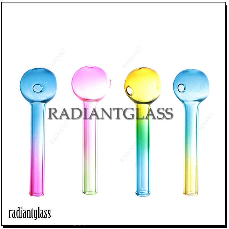 

Glass Oil Burner Pipe Transparent 10cm Heady colorful Great Tube Nail Tips Quartz Hand Made dab rig Water Pipes
