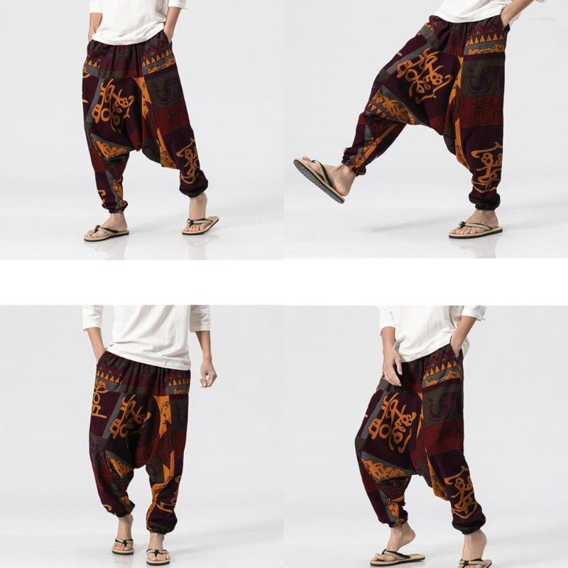 

Men's Pants Men's Harem Cotton Linen Festival Baggy Boho Trousers Retro Gypsy House 6, Multicolor