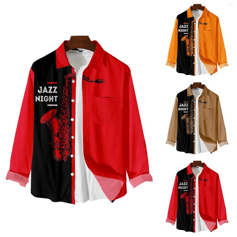 

Men' Casual Shirts Embroide Men Mens Printed Hawaiian Long Sleeve Button Down Beach Compression Shirt, Orange