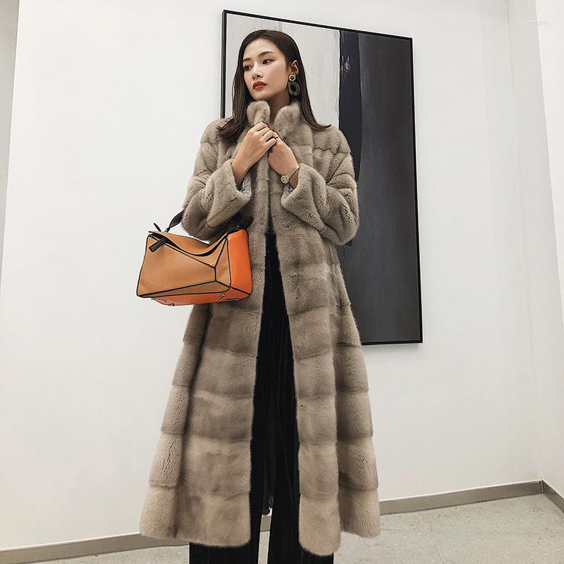 

Women's Fur Wheat Kashi Ni 2022 Winter Mink Coat Haining Whole Female Collar Grass Fashion Long, See chart