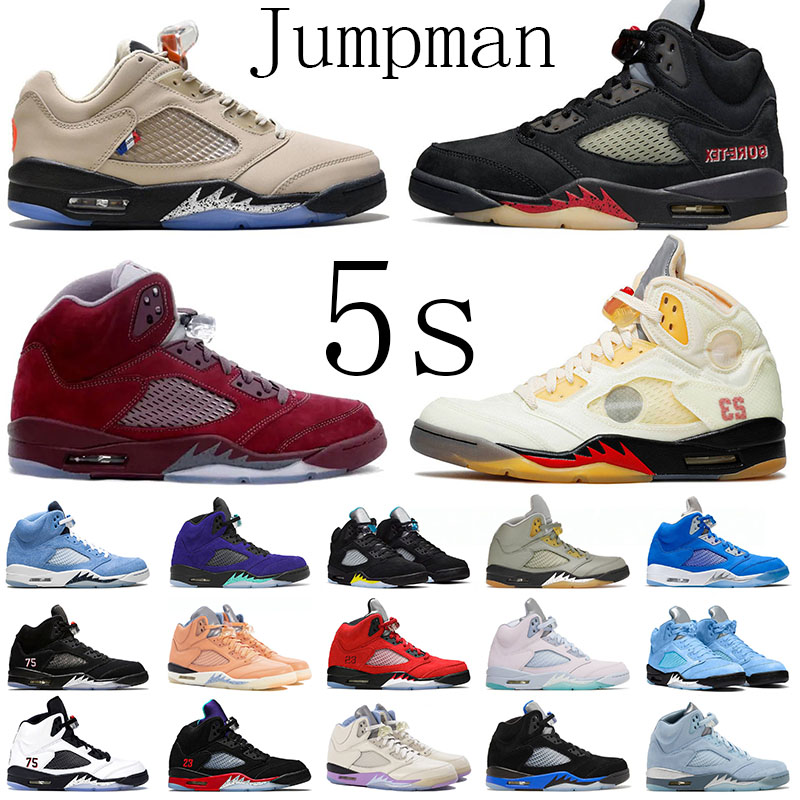 

5 New Jumpman 5s V Basketball Shoes For Mens Burgundy Off Whites Noir DJ Khaled x We The Bests Florida Gators PSGs Low Expression Sports Sneakers Trainers Big Size 13, # anthracite 40-47