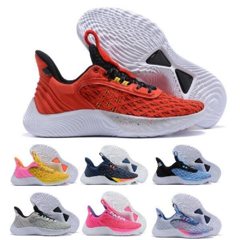 Currys Flow 9 Chaussures de basket-ball rouges baskets 3s 4s 5s 6s 9s hommes Femmes Pankets Street Pack Wapp Le jour de jeu Nous croyons que Elmo