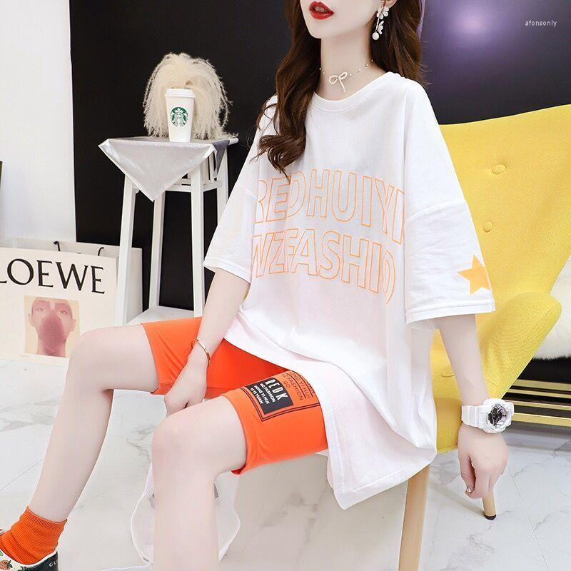 

Women's Tracksuits Loose Pajamas Set 2022 Summer Women T-shirt&Shorts Soft Print Letter 2 Pieces Casual Pijamas Short Sleeve PJS, Orange