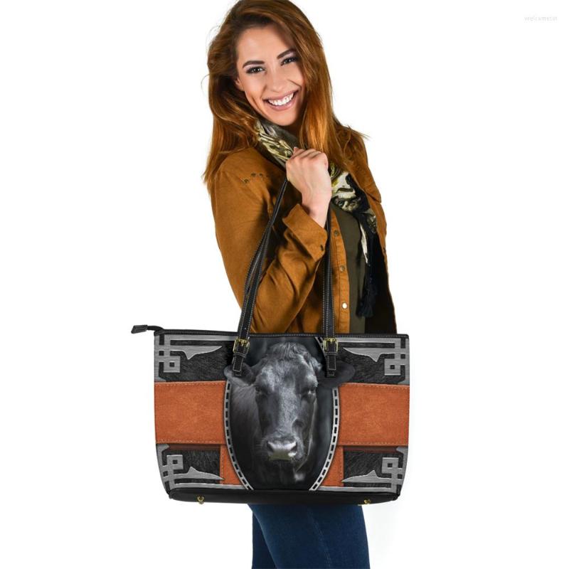 

Evening Bags Designer Leather Purses And Handbags Woman Cow Printed Retro Crossbody Shoulder Bag Female Casual Totebag Large Capacity Bolsas