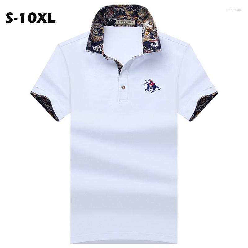 

Men' Polos Summer Embroidery Fashion Mens For Men Loose Short Sleeve Comfortable Polo Plus Size -10XL Shirt, White