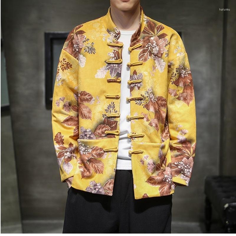 

Ethnic Clothing 2022 Chinese Style Mens Tops Tang Suit Linen Long Sleeve Solid Embroidery Traditional China Hanfu Shirt 30023