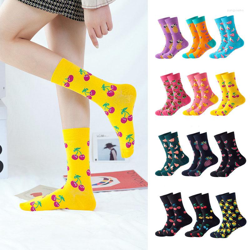 

Men's Socks Harajuku Men Combed Cotton Hip Hop Fruit Kawaii Long Tube Funny Streetwear Printing Skateboard Crew Casual, 01