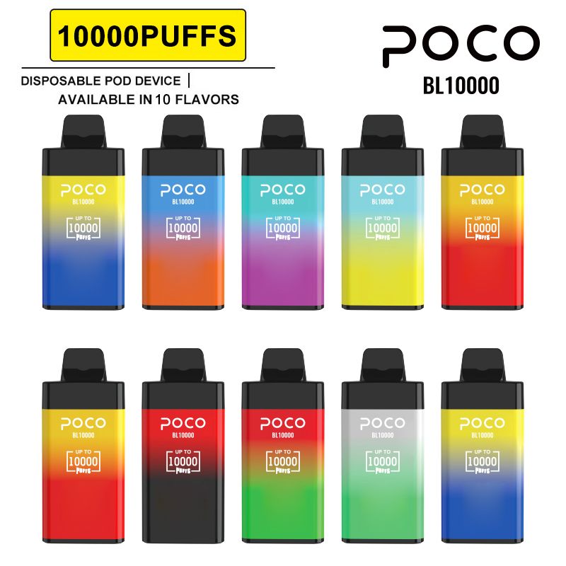 Original 10000 puffs Disposable Vape Poco BL10000 Electronic Cigarette Vape Pen Rechargeable Airflow Adjustable 20ML 10 Flaovrs Device-image-654646413