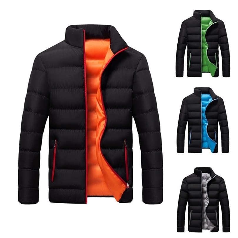

Mens Down Parkas Mens Stand Collar Winter Coat Cotton Coat Thickened Warm Parker Solid Color Fashion Street Style M4XL 2201006, Blue