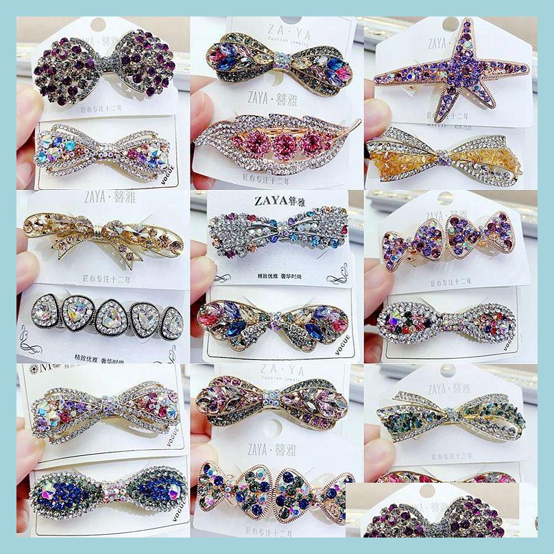 

Hair Clips Barrettes Fashion Mixed Style Korean Crystal Pearl Hair Clips Elegant Women Barrettes Hairpins Headwear Accessor Bdehome Dh1Ko