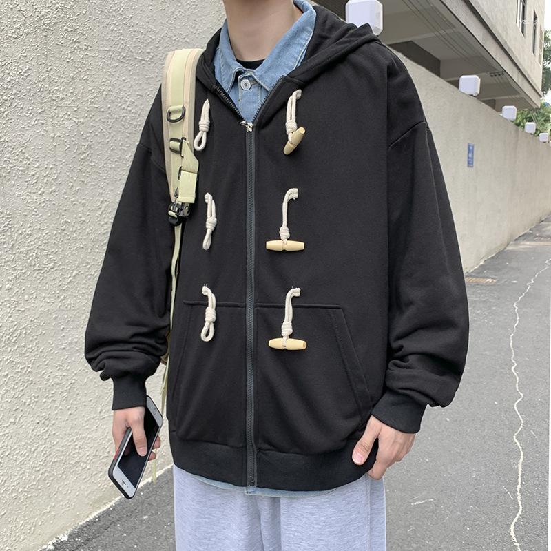 

Men's Hoodies Fashion Ins Long-sleeved Cardigan Wooden Button Sweater Men's Korean Version Casual Loose Women All-match Baseball Uniform, Green