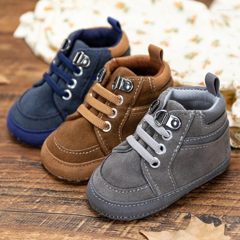 

First Walkers KIDSUN Baby Shoes Casual Sneaker Boy Sport Non-Slip Soft-Sole Cotton Infant Crib Shoe Born Toddler, Brown-new