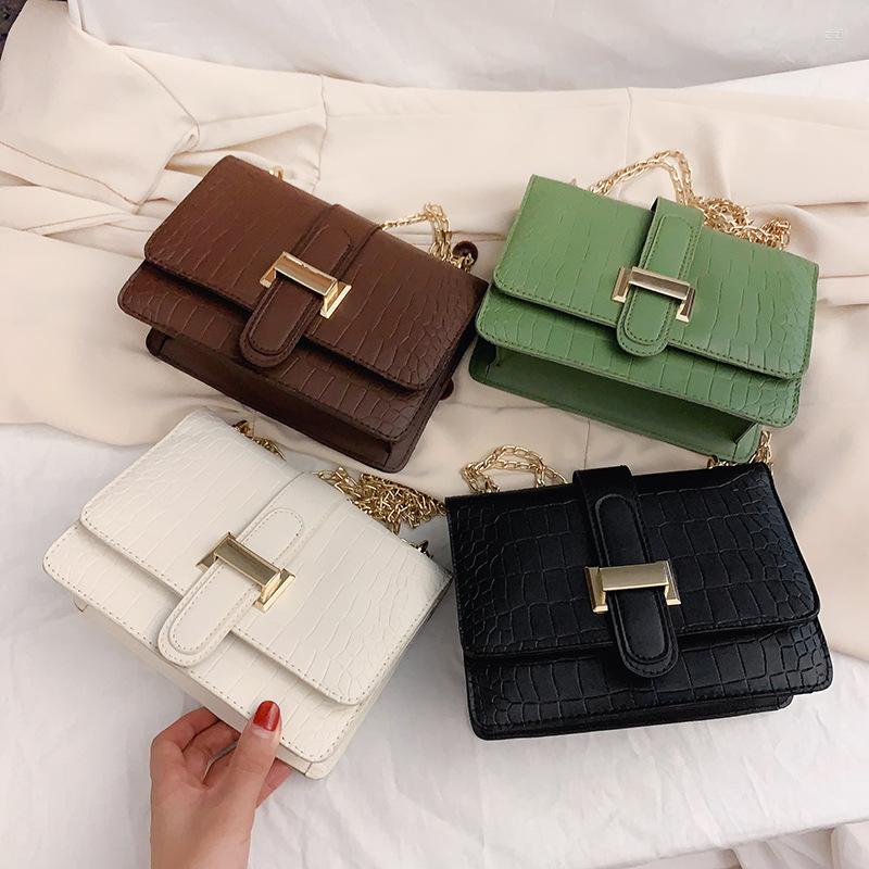 

Duffel Bags Luxury Stone Pattern Women's Bag Chains Crossbody Fashion Leather Shoulder Messenger Pocket Wallet Handbags And Purse, Brown