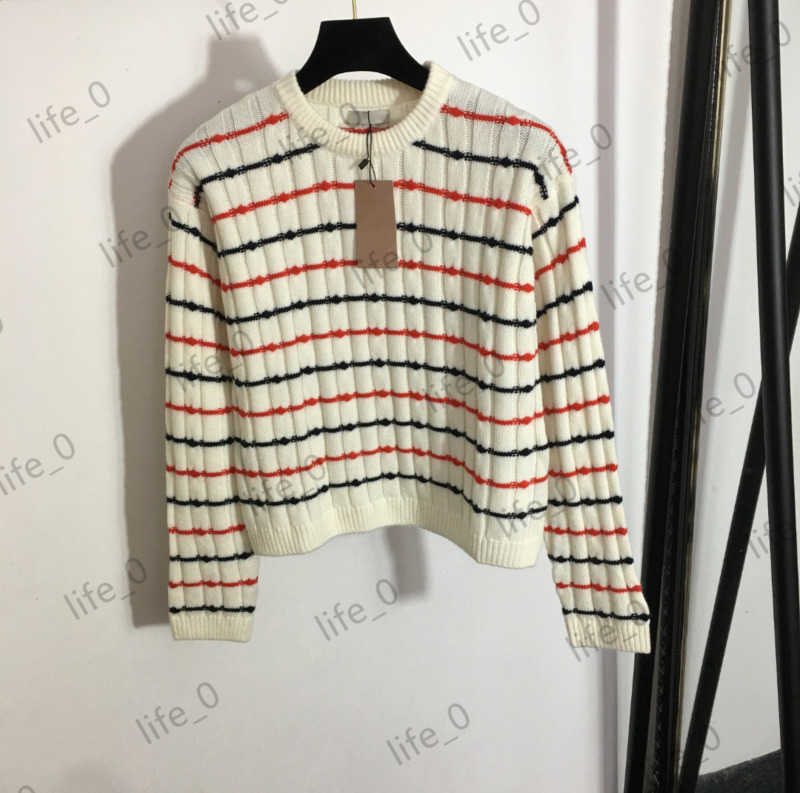 

Womens Sweater Designer Cardigan Round Collar Stripe Pullover Tops Letter logo printed Knitwear Cardigans Fashion Women Sweaters 1970, 11