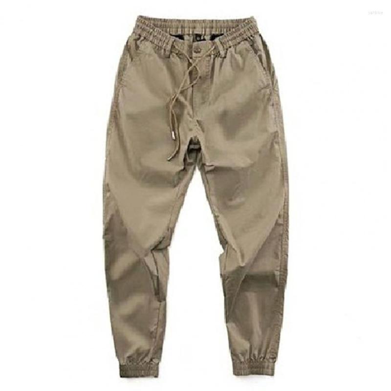 

Men's Pants Cargo Trousers Mid Waisted Men Pockets Bow-knot, Green