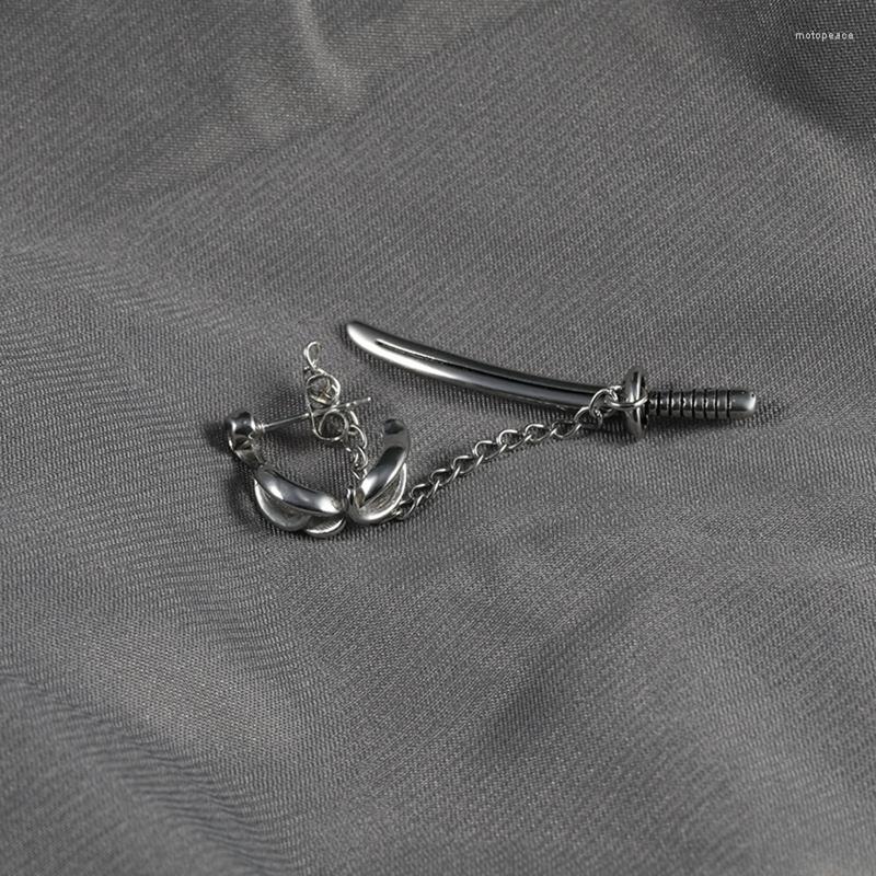 

Stud Earrings Fashion Men's Vintage High Quality Metal Punk Samurai Sword Jewelry