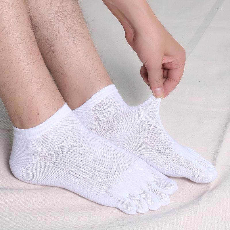 

Men's Socks Mesh Men Summer Thin Five-finger Split-finger Cotton Five-toed Business Sweat-absorbent MKD010, Black