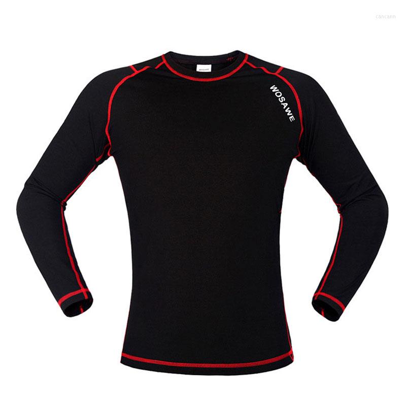 

Racing Jackets WOSAWE Winter Jersey Long Sleeved Quick-Drying Breathable Windproof And Warm Cycling Jerseys Reflective Strip Sport For, Black-red