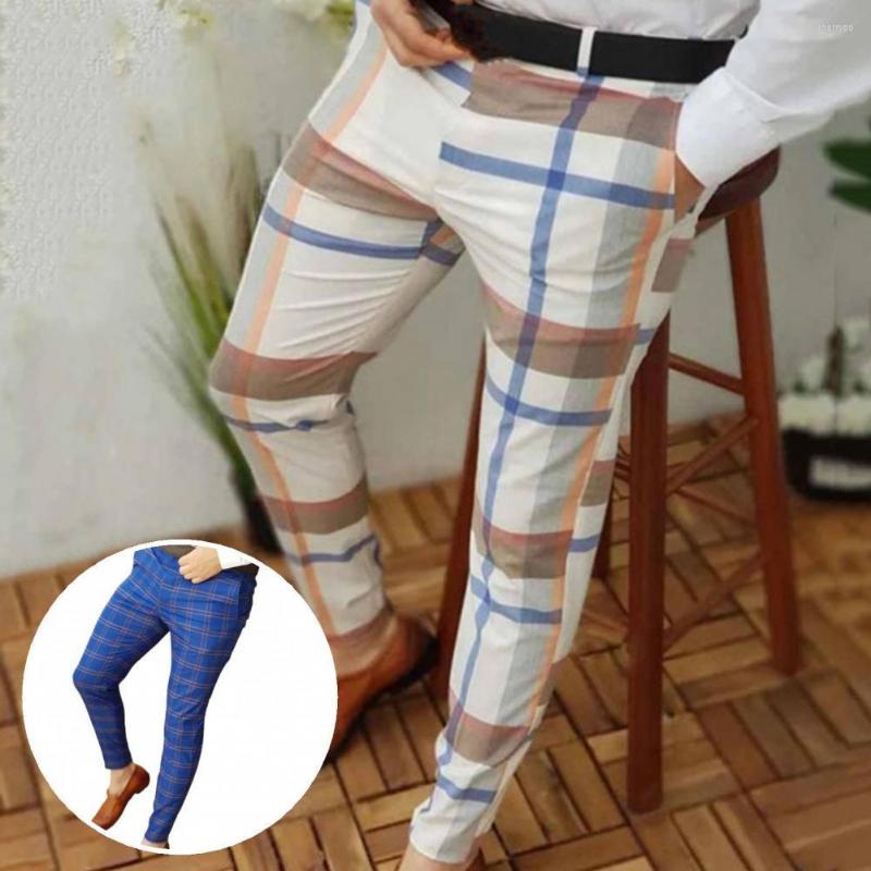 

Men's Pants Mid Waist Slim Fit Leisure Spring Suit For Work Men, Blue