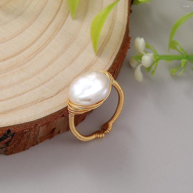 

Cluster Rings Coeufuedy Handmade Original Design Baroque Freshwater Pearl For Women Gift Ring Jewelry Party Pearls