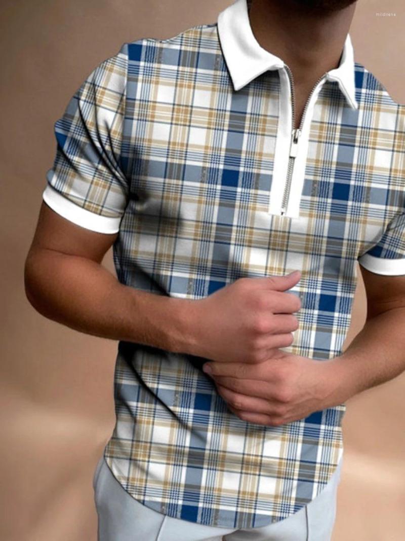 

Men' Polos Men Polo Shirt Summer Short Sleeve Tee Shirts Oversized Loose U.. Yards Male Lapel Zipper Clothes Luxury Top Casual, Pls-10