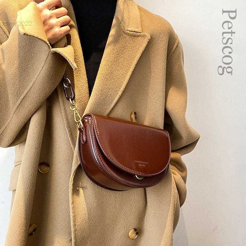 

2022 Designer Bags Luxury Pu Leather Crossbody Bag For Women Brown Shoulder Bags Ladies Vintage Flap Handbags Female Bolsas, Brown 2