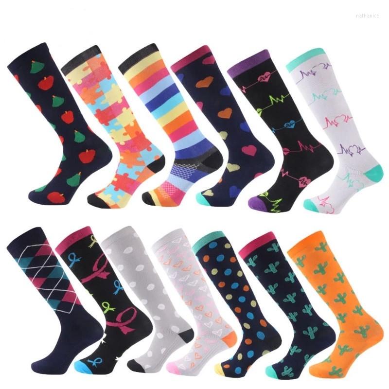 

Men's Socks 2022 1 Pair High Quality Compression Men Happy Road Bicycle Nylon Elastic Outdoor Brand Bike Sport Women, Gray dot
