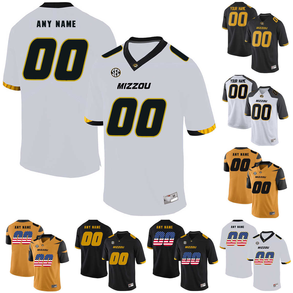 

Custom NCAA College Missouri Tigers Football Jerseys Jack Abraham Cook Horn Lock Macon Butts Coleman Ford George Jr. Hopper Jeffcoat Jernigan Bauer Koetting Mevis, Men