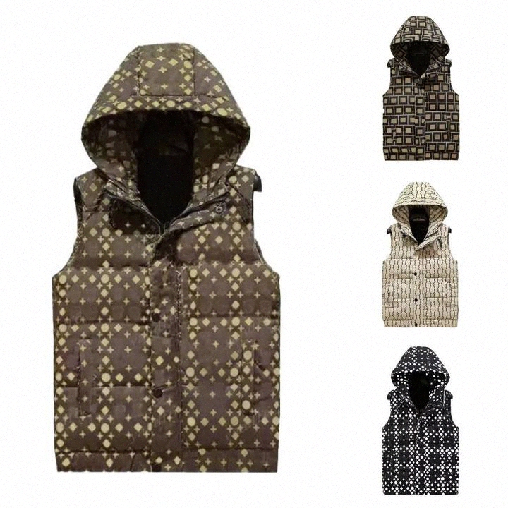 

Mens Down Vest Autumn Winter Fashion Printed Letters Designer Loose Casual Hooded Thick Sleev less Coat New Warm Outer Vests M-XXXXL o14M#, Extra shipping cost