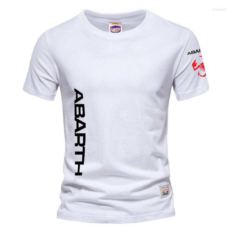 

Men's T Shirts Loose Trend Men's T-Shirt High Quality Top Abarth Logo Print Cotton Comfortable Short Sleeves, Dark grey