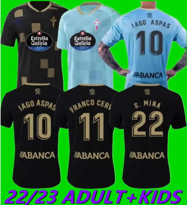 

2022 2023 RC Celta de Vigo Soccer Jerseys Paciencia Carles Perez IAGO ASPAS MINGUEZA HUGO MALLO home away 22 23 football men and kids KIT shirt 820