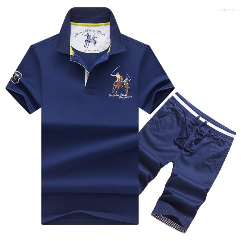 

Men' Polos Pack Of 2 Polo&Shorts Men Summer Cotton Classic Casual Embroidery Polo Shirts Tops&Tee Business Short Sleeve 4XL, 01 white