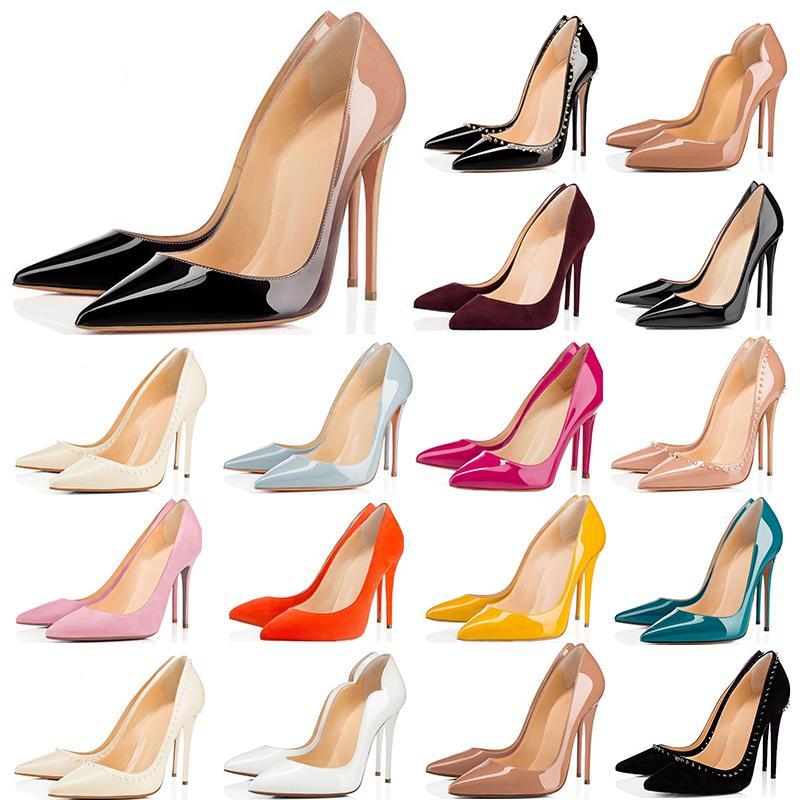 Christians à fond rouge 2020 femmes 8cm 10 cm 12cm talons de mode chaussures blanc noir rose jaune bleu baskets décontractées des chaussures tail