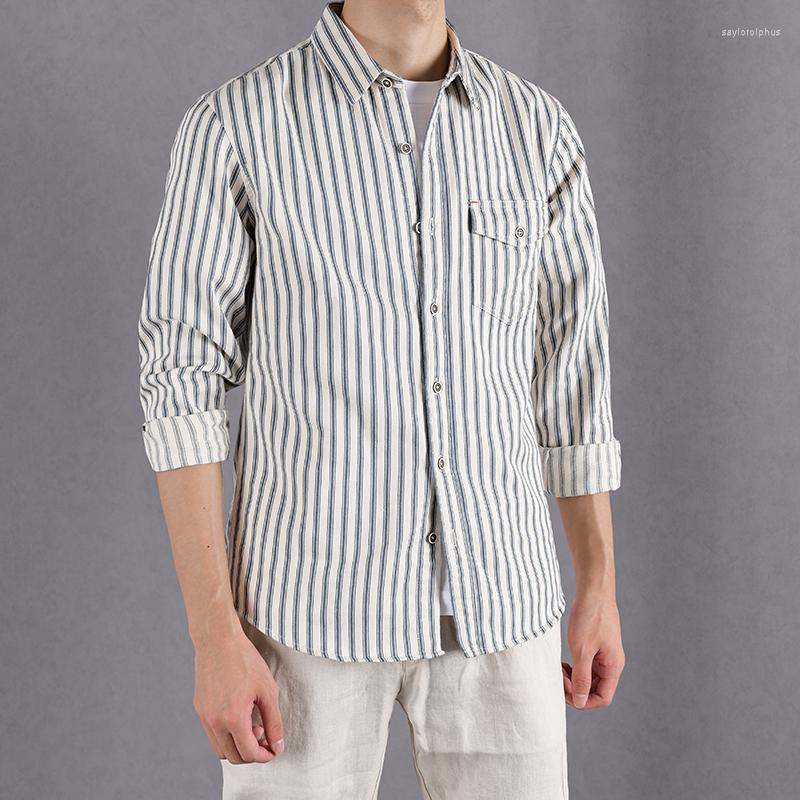 

Men's Casual Shirts Suehaiwe's Style Italy Stripe Cotton Shirt Men Brand Long Sleeve For Beige Autumn Mens Trendy Male Tops, Beige blue striped