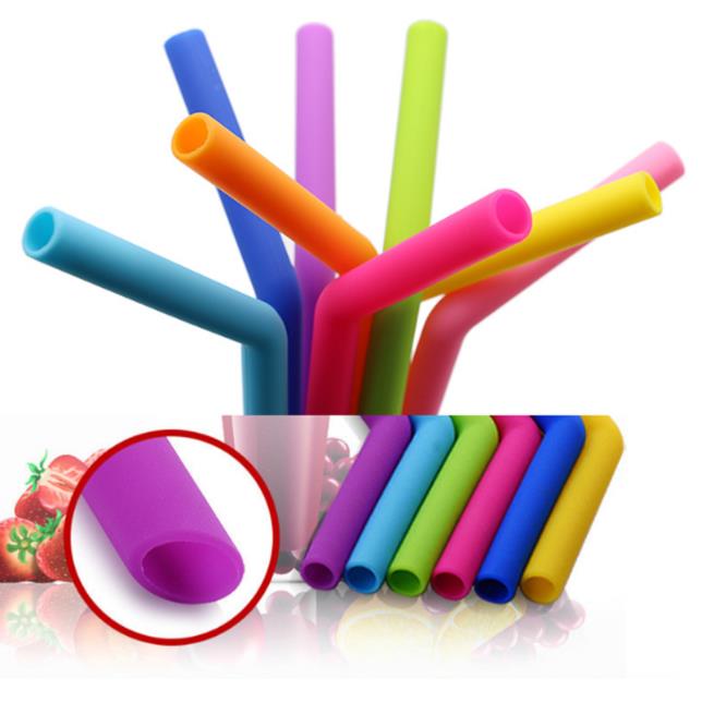 

Drinking Straw Silicone Stripes Straw 6 color Silicone Eco Straws Reusable for 800ml Mugs Smoothie Flexible Sucker