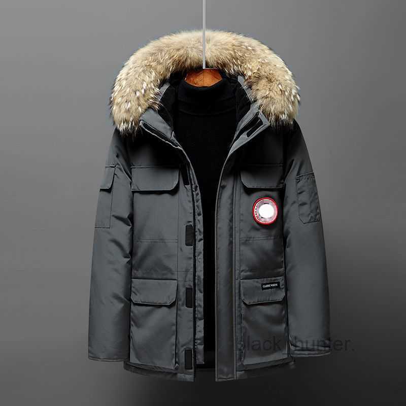 Men's Down Canadian Designer Goose Parkas jacket Men thickened mouse big fur collar Winter fashion trend couple outdoor white duck down coat