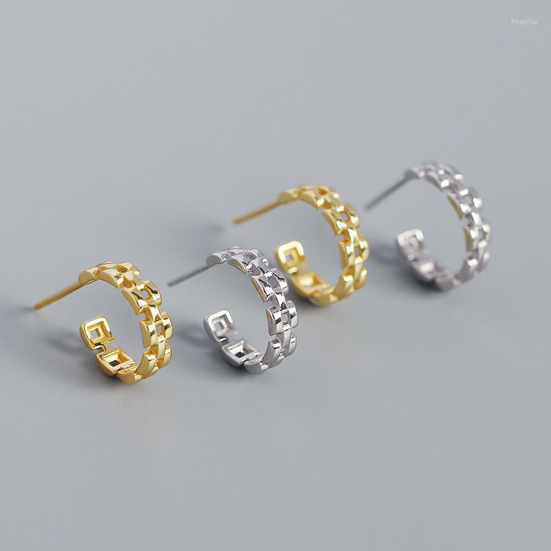 

Stud Earrings 925 Silver Geometric Strap Chain C Design Gift For Woman Luxury Party Jewelry 2022 Trend Retro