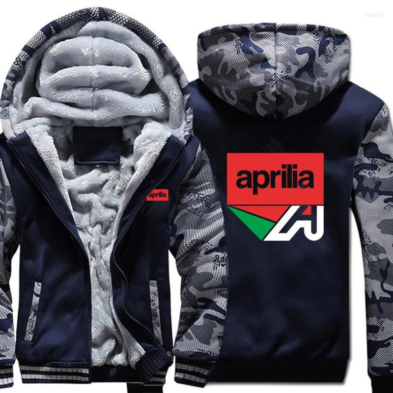 

Men' Hoodies 2022 Motorcycle Aprilia Sweatshirt Camouflage Sleeve Jacket Hoody Zipper Winter Fleece Motor, As picture3