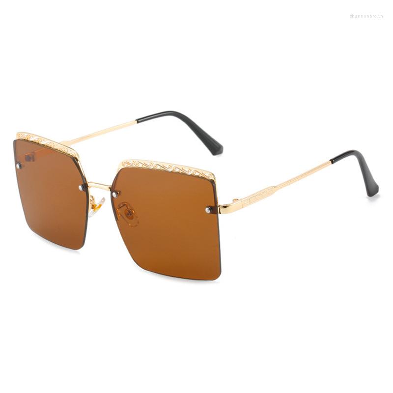 

Sunglasses 2022 European And American Fashion Frameless Cut-edge Square Frame UV Protection PC Catwalk
