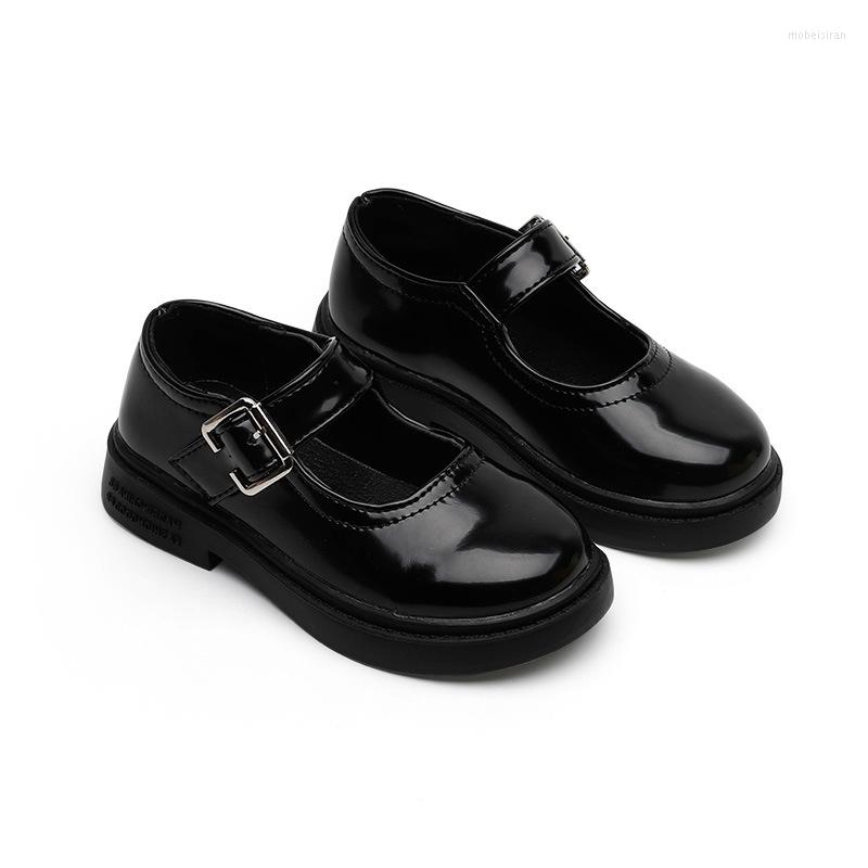 

Flat Shoes Girls Black Leather For School Princess Kids Dress Student Performance Chaussure Fille 3 4 5 6 7 8 9 10 11 12 13T