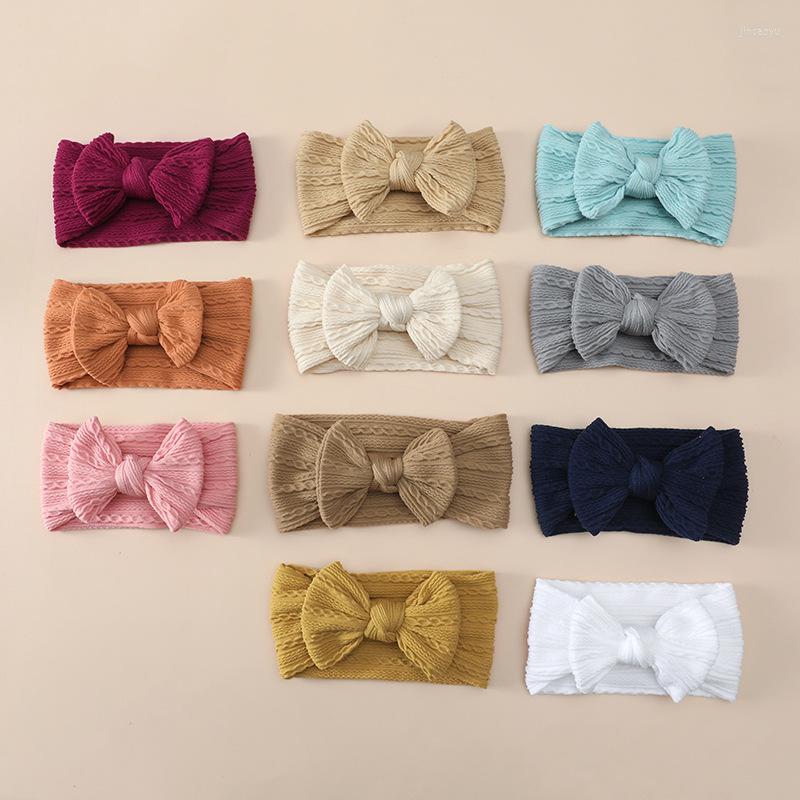 

Hair Accessories Bow Baby Headband For Child Headwear Solid Turban Kids Soft Elastic Headwrap