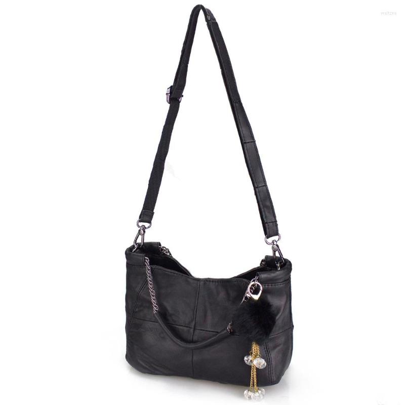 

Evening Bags Fashion Genuine Leather Women Handbag Patchwork Sheepskin Shoulder Bag Crossbody, Black