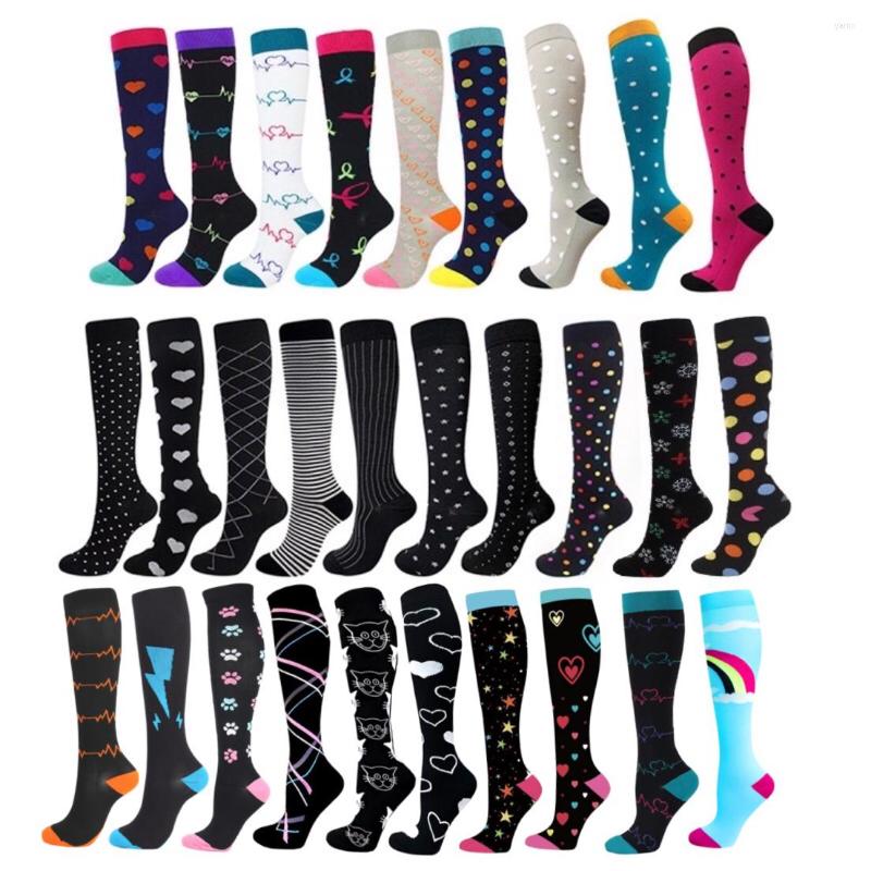 

Men's Socks Men Women Compression Varicose Veins 20-30 Mmhg Outdoor Sports Cycling Travel Flight Running Leg Support, Wysz03-white