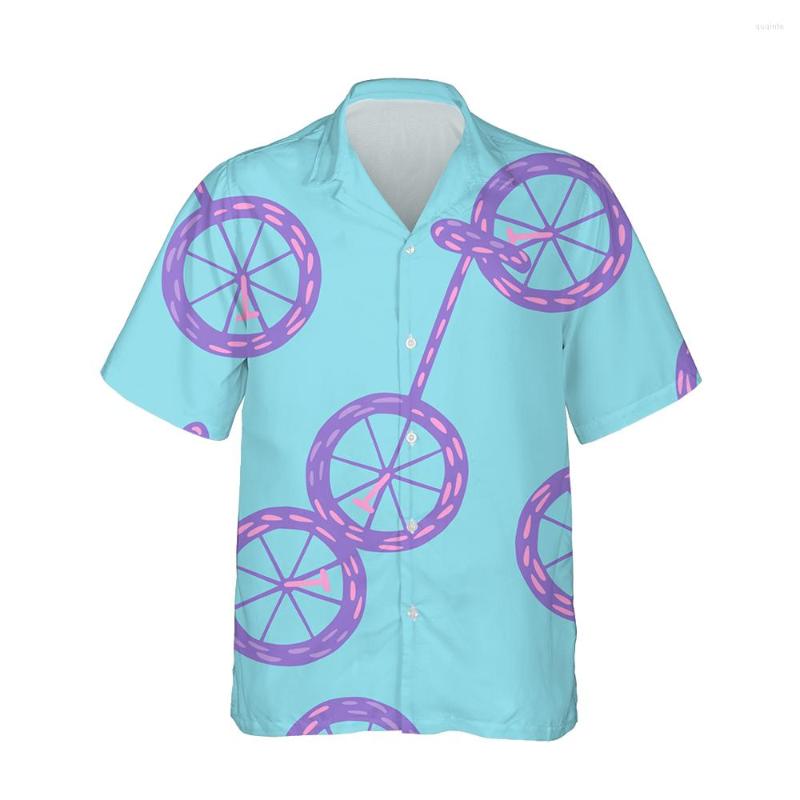 

Men' Casual Shirts Jumeast 3d Bicycle Doodle Printed Hawaiian Shirt Men Short Sleeve Bright Color Bike Streetwear Fashion For Loose Tops, 07